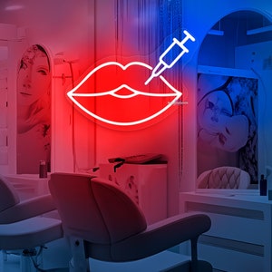 Lip Fillers Neon Sign Botox Filler Led Neon Light Sign Lip Neon Sign Botox Art Neon Sign For Medspa Décor Injector Spa Studio Decoration
