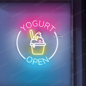 Yogurt Open Neon Sign Yogurt LED Light Yogurt Ice Cream Shop Lights Yogurt Shop Decors Yogurt Open Shop Sign Yogurt Wall Art Opening Gifts
