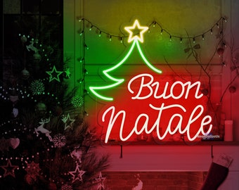 Buon Natale Christmas Neon Sign Merry Christmas Led Light Buon Natale Neon Light Christmas Decor Neon Sign Christmas Gifts Holiday Decor