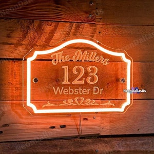 LED House Number Sign Lighted House Number Sign With Light Personalized Address Plaque Address Sign For House Custom Light Address Plaque