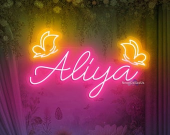 Quince Anos Sign Custom Name With Butterflies Mis Quince Neon Sign Decoración Oara 15 Años Neon Sign For XV Quinceanera Decoration Name Sign