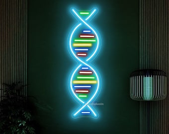 DNA Double Helix Neon Sign, DNA Art, Wall Decor Neon Sign, Biology Science Gift, Science Art, Doctor Neon Sign, Custom Neon Sign LED Light