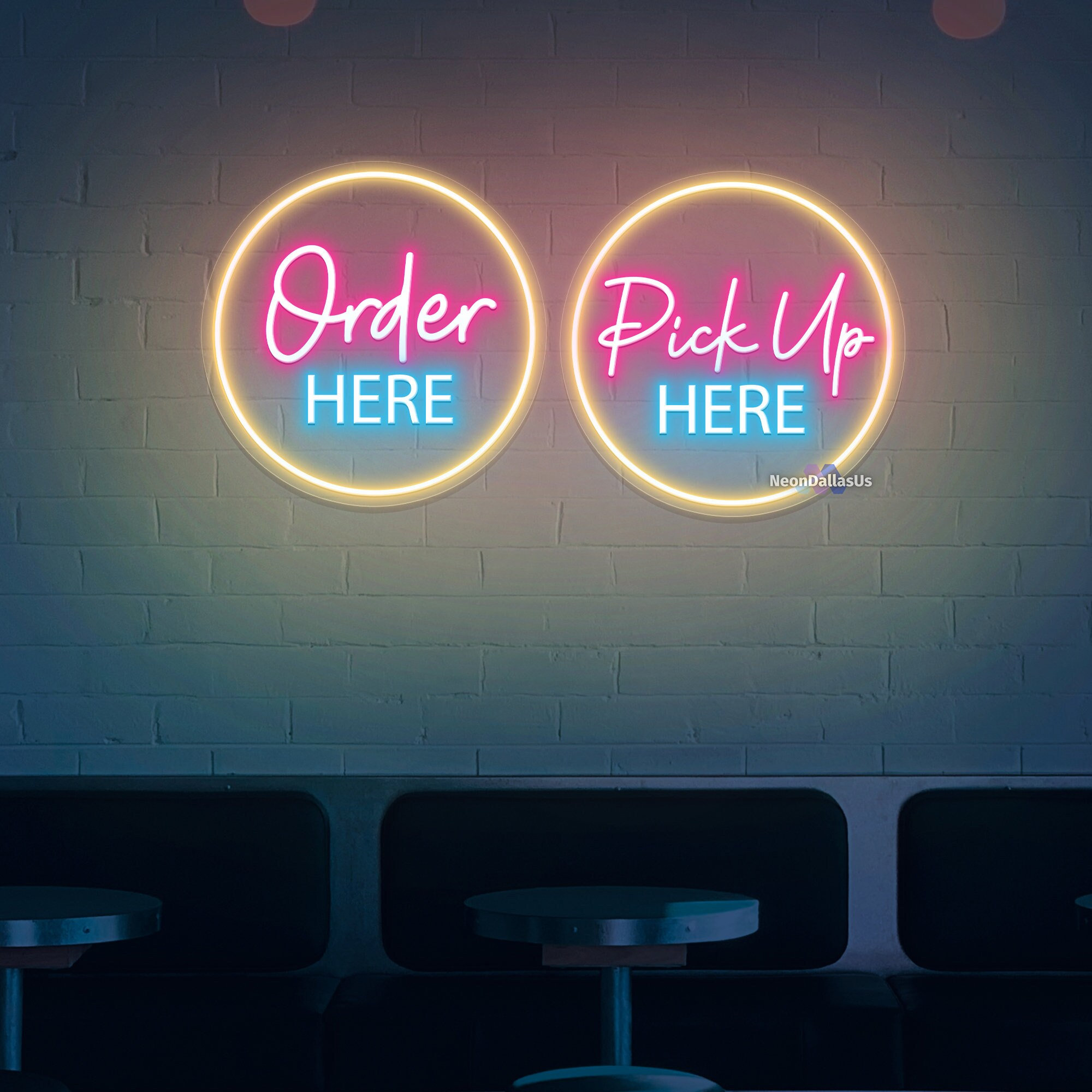 Order Here Pick up Here Sign Order Here Neon Sign Pick up Here