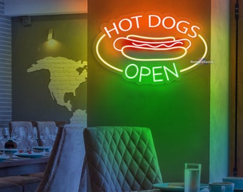 Hot Dogs Neon Sign Hot Dogs Light Sign Hot Dogs Open Led Sign