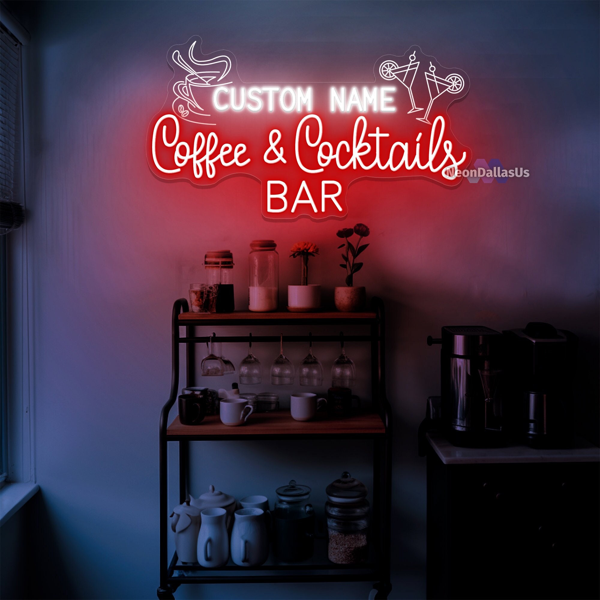 Coffee Bar Sign With Last Name Personalized Coffee Bar Neon Sign Coffee Neon Sign Home Coffee Bar Decor Housewarming Gift Kitchen Wall Decor