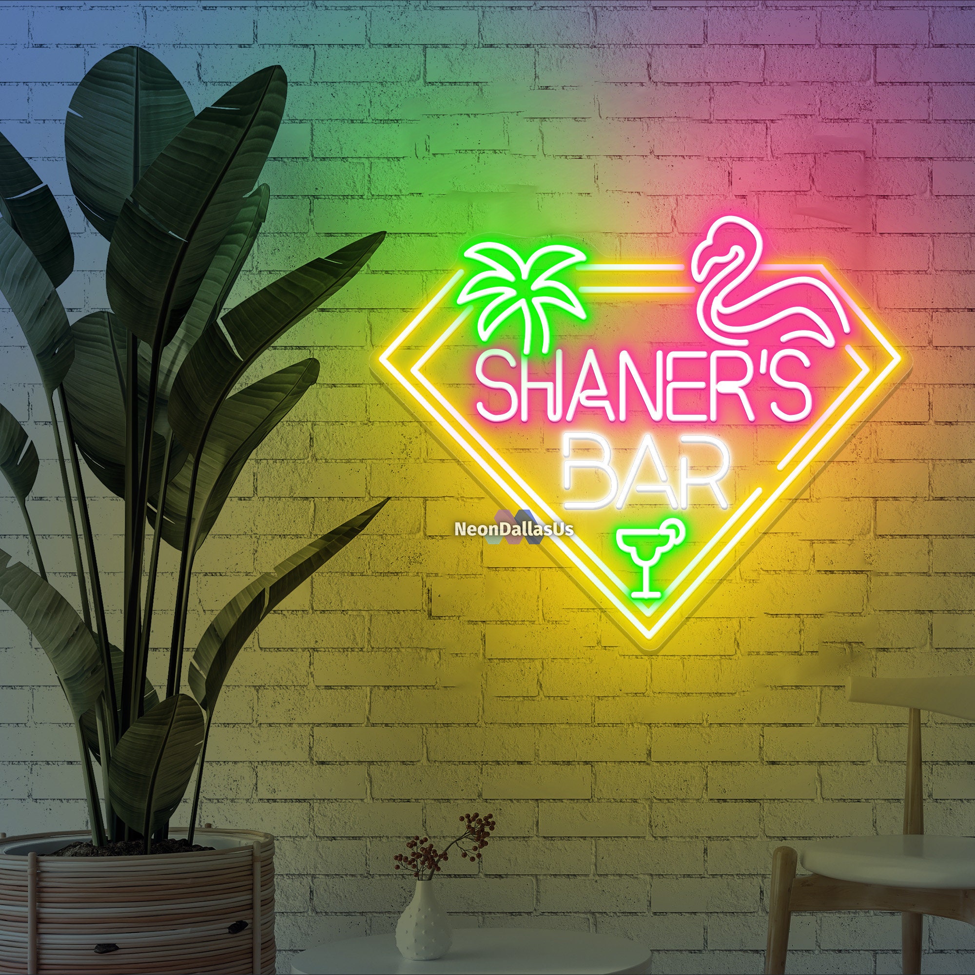 Flamingo Sign Custom Neon LED Sign Pool Bar Decor Customized - Etsy