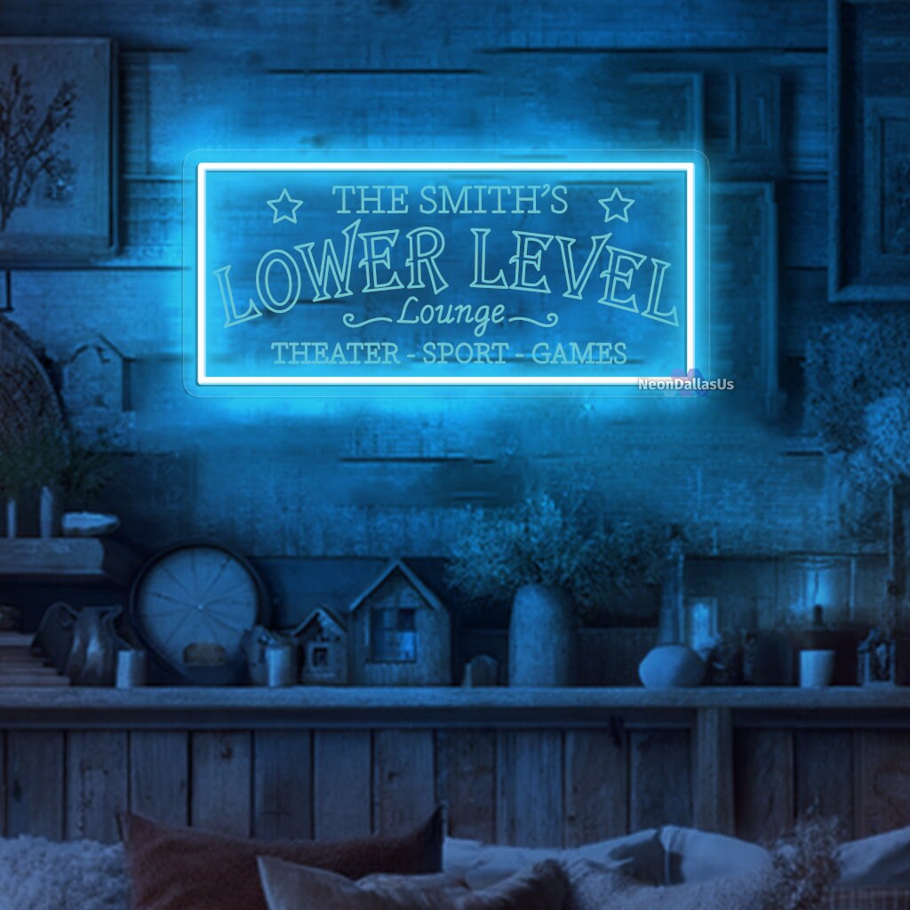 Lower Level Lounge Neon Sign Lower Level Bar Led Sign Custom Etsy