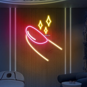Letrero de neón para uñas, letrero LED para Spa de uñas, luz LED para salón de uñas, estudio de uñas, luz de neón, salón de belleza, letrero de neón, tienda, arte de pared, decoraciones personalizadas para sala de belleza