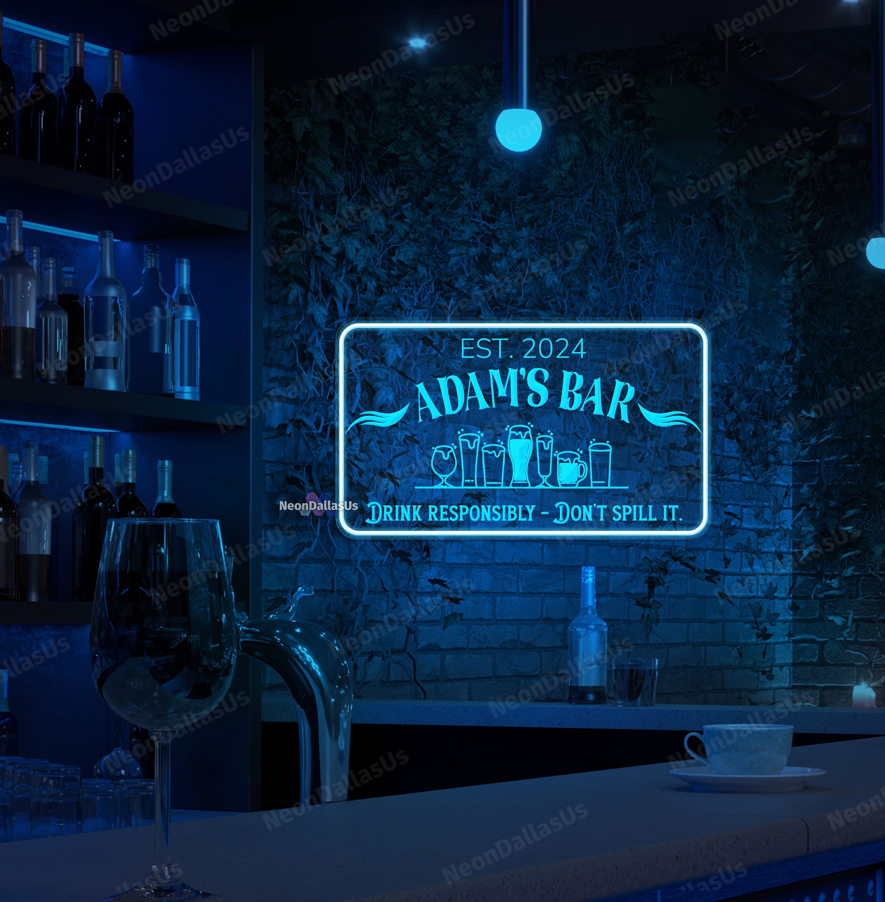 Personalized Bar Sign Custom Bar Neon Sign Beer Bar LED Sign Pub Club Decor Bar Wall Art Neon Sign For Dad Gift For Friend Father's Day Gift