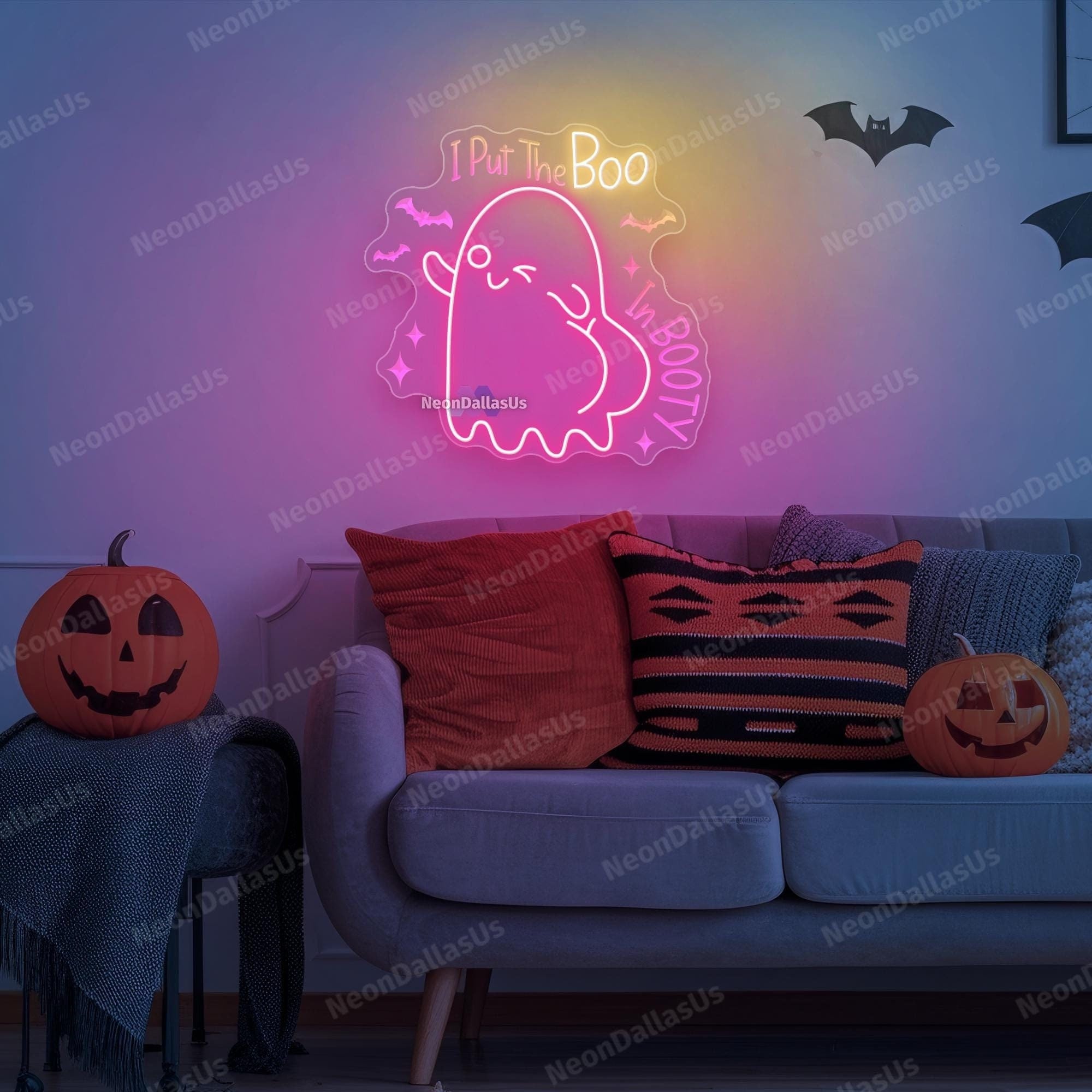 I Put the Boo in Booty Neon Sign Boo LED Light Cute Ghost Neon Sign ...
