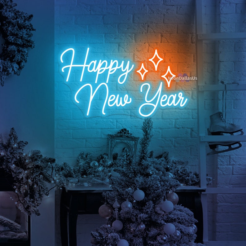 Happy New Year Sign 2024 New Year Neon Sign New Year LED Light Holiday