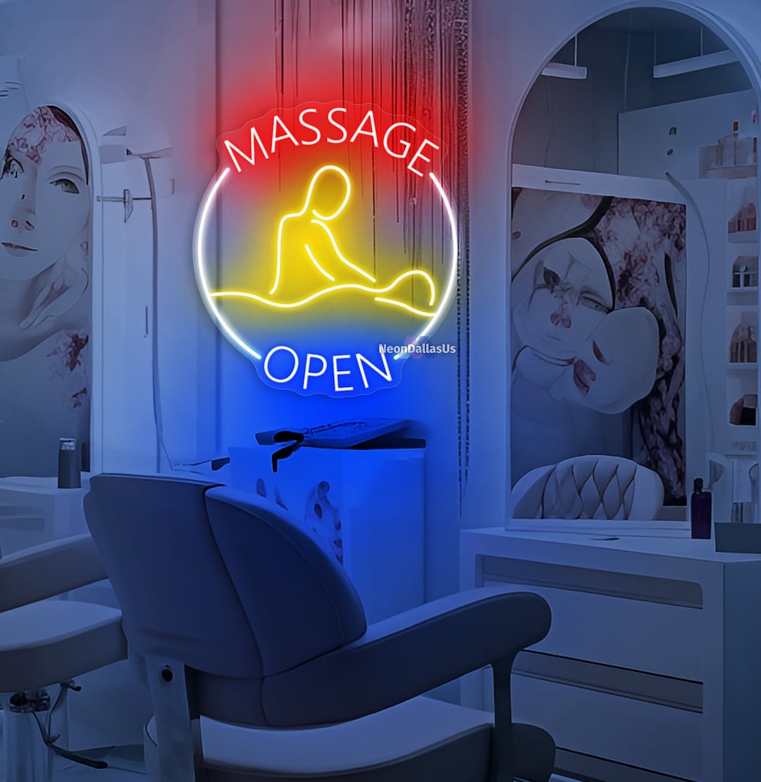 Massage Open Neon Sign Massage Open Beauty Salon Shop Led Light Custom ...