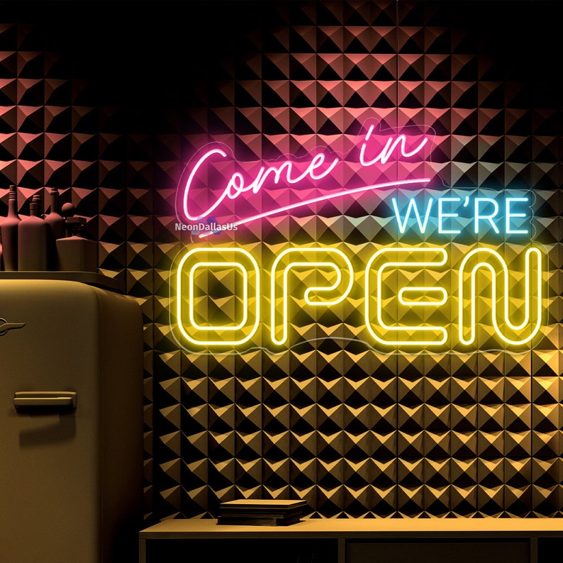 Open Neon Sign We're Open Sign Open Sign Open Light up Business Sign ...