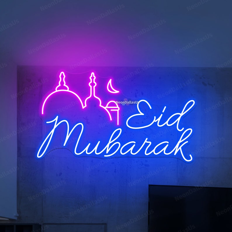 Eid Mubarak Neon Sign Eid Mubarak LED Light Eid Mubarak Sign Custom ...
