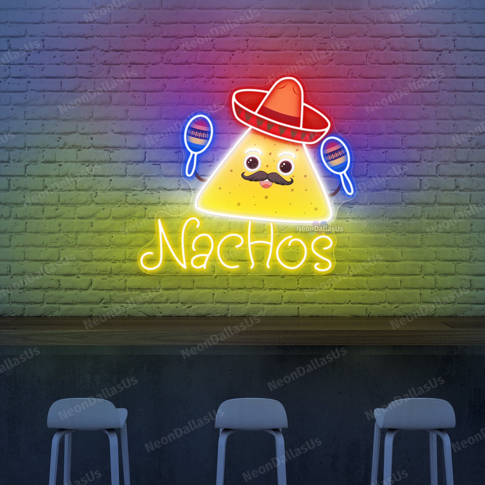 Insegna al neon per nachos, luce al neon per salsa al formaggio, insegna luminosa per nachos messicani, insegna a LED per cucina messicana, insegna personalizzata per cibo - Italia