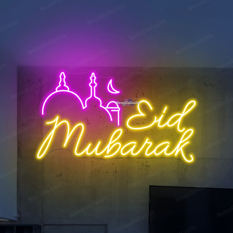 Eid Mubarak Neon Sign Eid Mubarak LED Light Eid Mubarak Sign Custom ...
