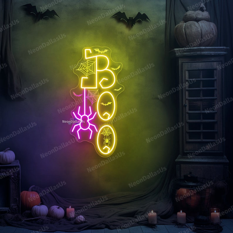 Boo Neon Sign Boo LED Light Halloween Boo Neon Sign Halloween Led Light ...