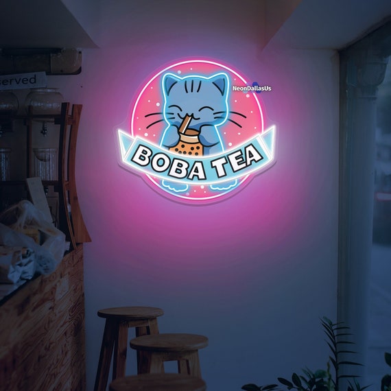 Boba Tea Sign Neon Led Sign Bubble Tea Schild Custom Bubble Tea Shop Sign Milk Tea Sign Custom Neon Sign Bubble Tea Logo Boba Tea Open Sign