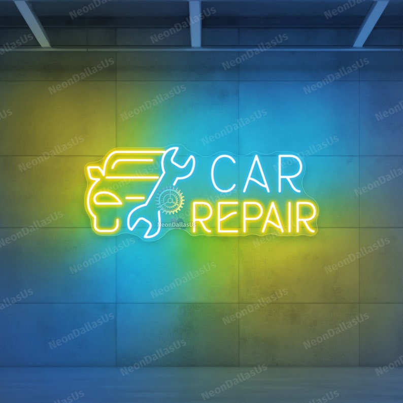 Car Repair Neon Sign Car Repair Sign Car Service Led Sign Custom Neon ...