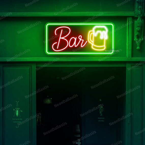LED Neon Schild 'Bar' - Leuchtreklame Für Kneipe & Party Dekoration
