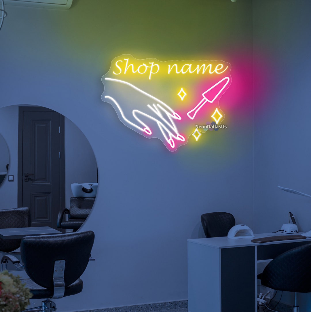 Nail Salon Neon Sign Nail Led Light Salon Shop Sign Custom Nail Beauty