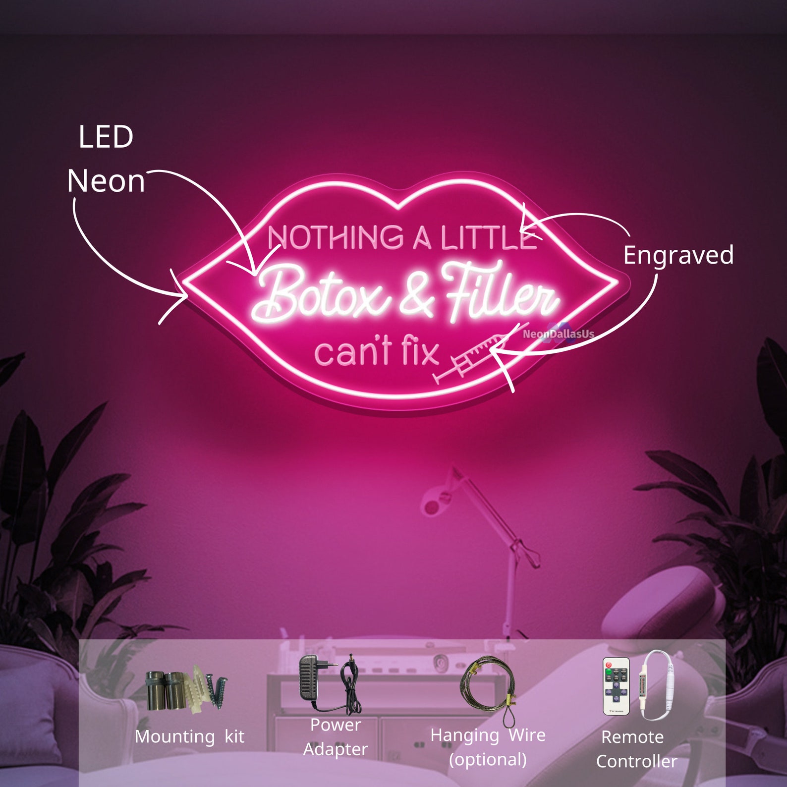 Lips Filler Botox Led Neon Light Nothing A Little Botox Filler Neon ...