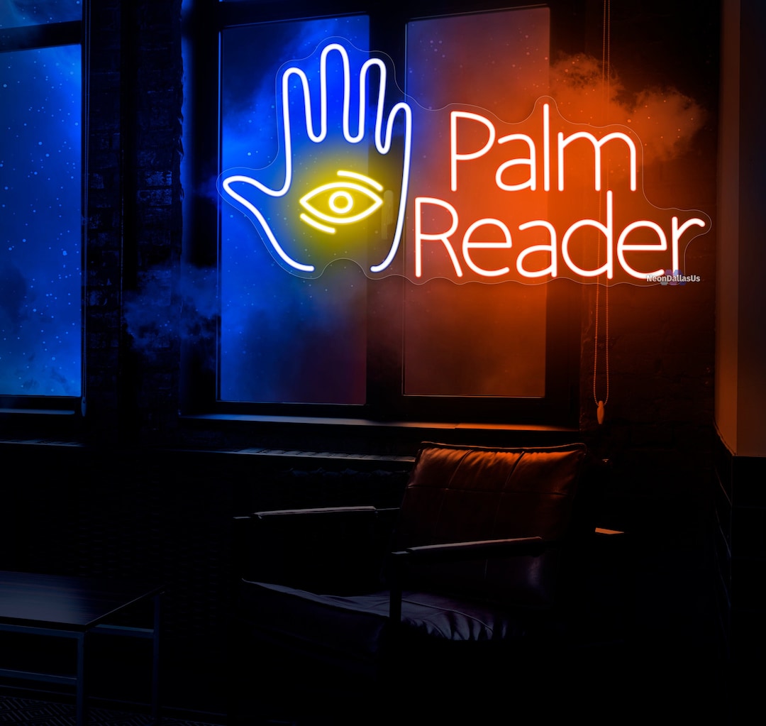 Palm Reader Neon Sign Palm Reader Hand LED Sign Psychic Readings Neon Sign Psychic Reader Led