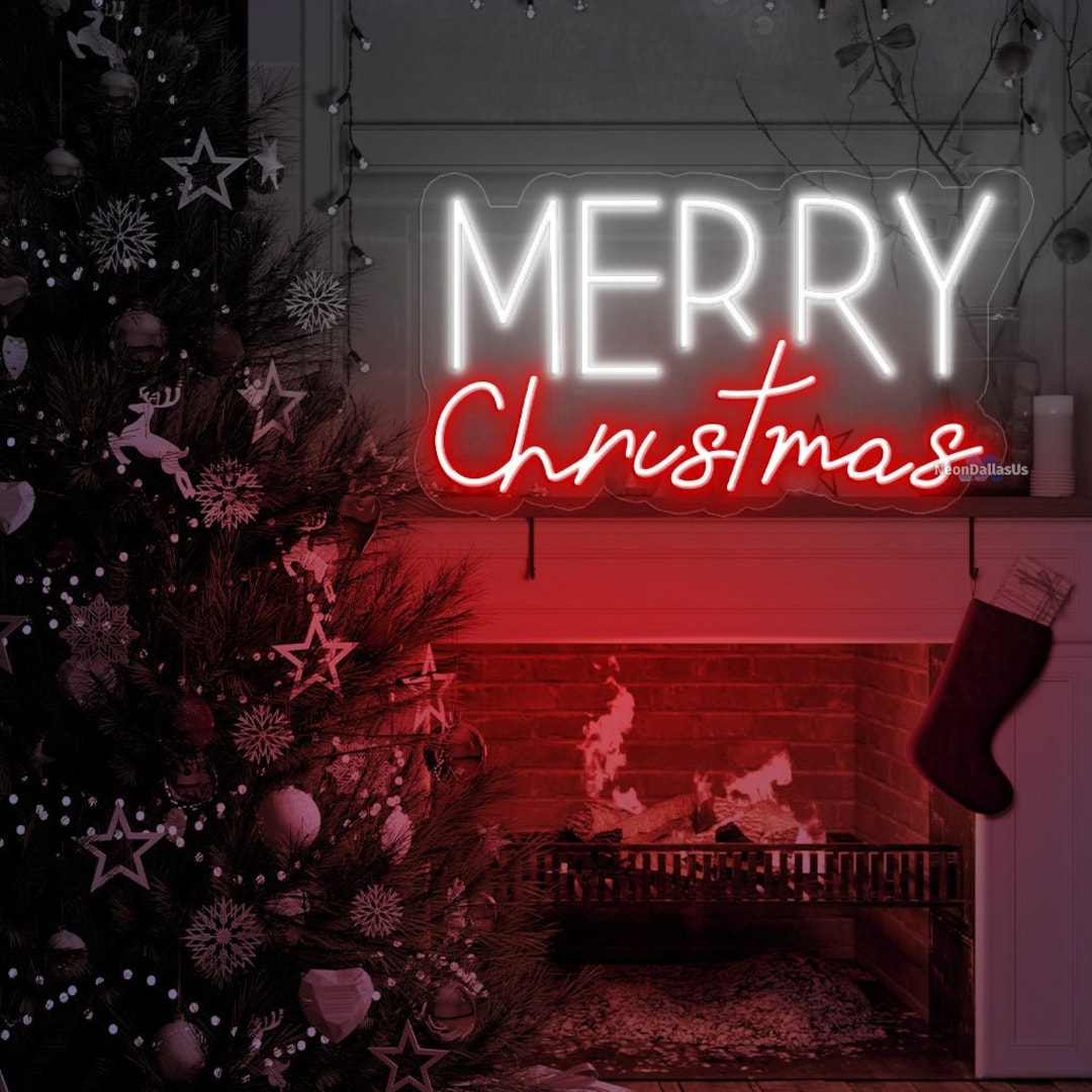 Merry Christmas Neon Sign Led Merry Christmas Sign Decor Christmas Wall Decor Neon Personalized