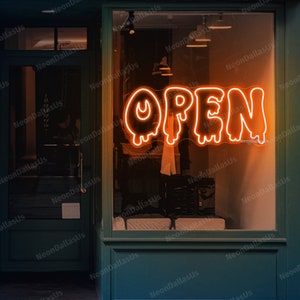 Open Dripping Neon Sign Open Sign for Business Hanging Sign Coffee Shop ...