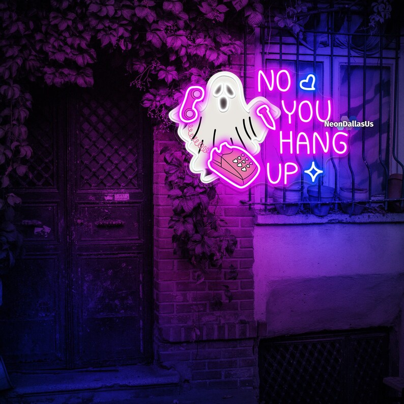 No You Hang up Neon Sign Custom Halloween Decor Ghostface Etsy