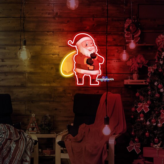 Santa LED Light Christmas Decor Window Neon Sign Christmas Light