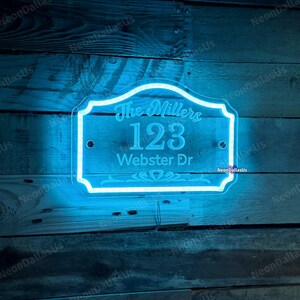 Illuminated House Address Number Outdoor Sign Custom House Number Outdoor LED Sign Personalized House Number Address Modern Sign For Door