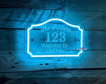 Numero civico illuminato Insegna esterna Numero civico personalizzato Insegna LED esterna Indirizzo numero civico personalizzato Insegna moderna per porta