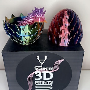 Dragones de cristal articulados impresos en 3D (18 pulgadas) con huevo opcional