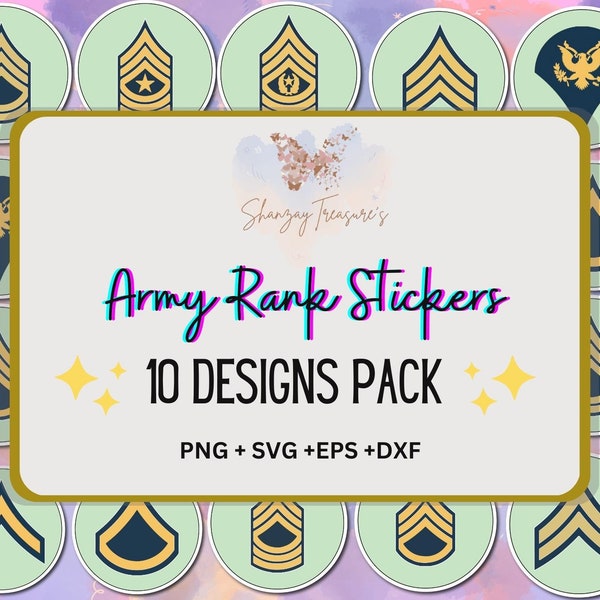 Army Rank stickers,Army Rank Svg,Military stickers,Army SVG Bundle,Army Rank Insignia, Military Ranks