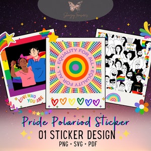Autocollant Polaroid Pride, Gay Pride Svg, Rainbow Svg, LGBT Svg, Gay Pride Shirt Svg, Gay Svg, Pride Svg, Gay Festival Outfit Svg, autocollant