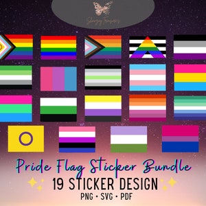 Paquet de drapeaux de fierté en forme carrée, LGBTQ + drapeaux Svg, Bi Trans, Lesbian Gay, fichiers Png, paquet de drapeaux arc-en-ciel, forme carrée.
