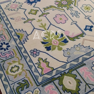 8x10 alfombra Oushak verde blanco / nuevo patrón Oushak alfombra para sala de estar oficina / alfombra Oushak 6x9 / alfombra Oushak multicolor 12x18 /