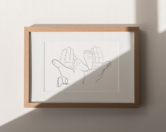 Vatertagsgeschenk, erster Vatertag, Geschenk für Papa, herunterladbare Drucke, minimalistische Kunstdrucke, druckbare Wandkunst, digitaler Download Kunst