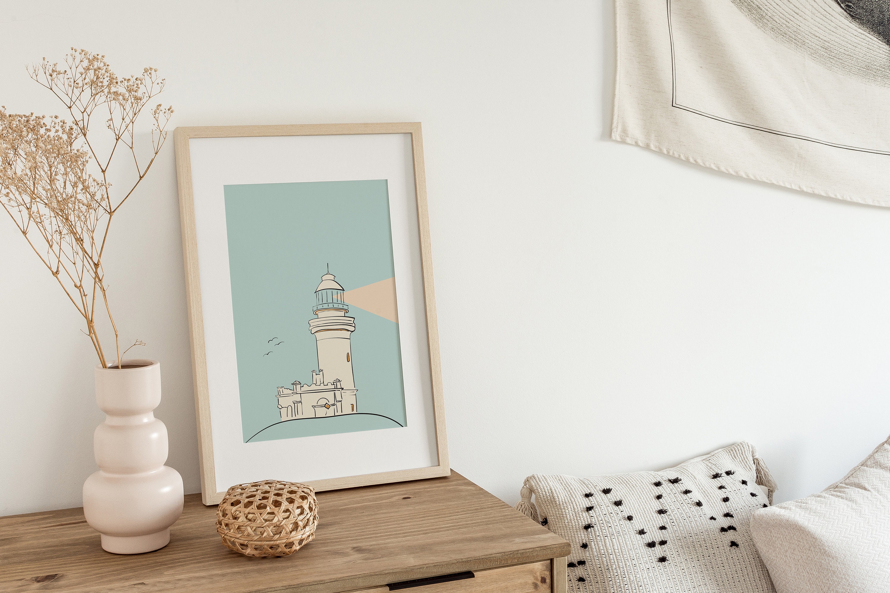 Coastal Lighthouse Wall Art, Boho Wall Art Decor, Downloadable Prints ...