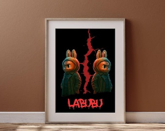 Labubu Art Print: Edgy Urban Street Style (Digital Download)