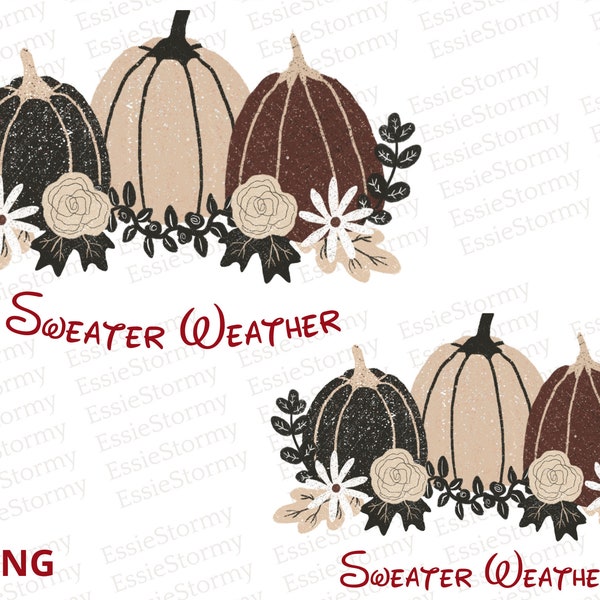 Sweater Weather Pumpkin PNG Sumblimation File for Fall Autumn Winter Autumn Clipart Neutral Earthy Colours