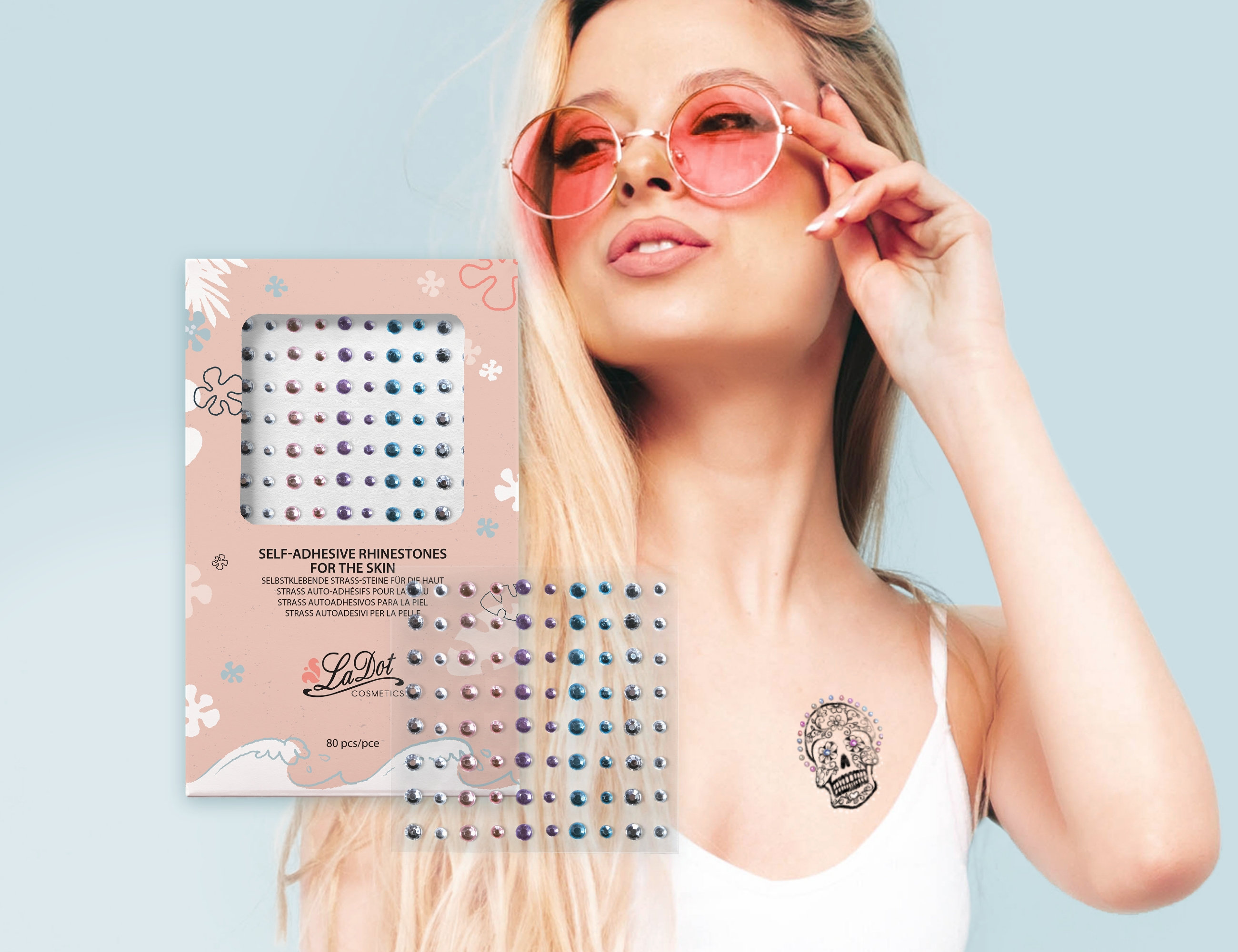 Glitter Stones Self-adhesive for Face, Body. Skin-friendly Rhinestones for  Your Temporary Tattoos by Ladot Cosmetics 