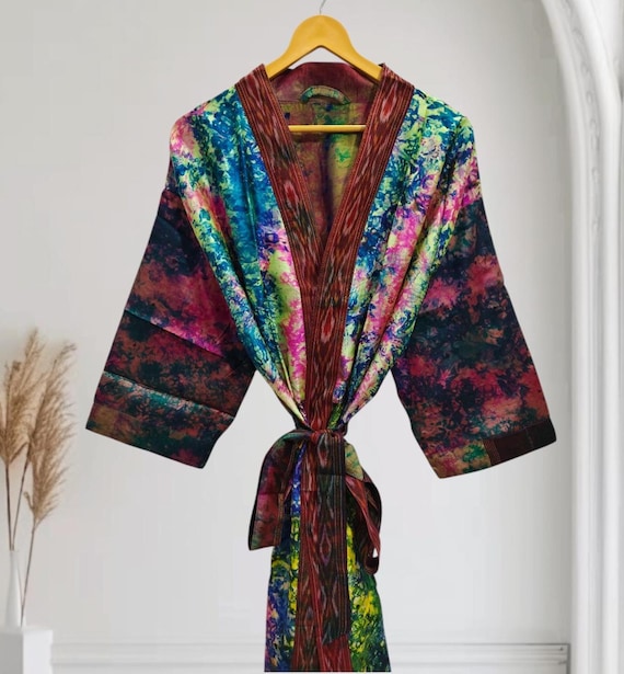 plus size silk dressing gown Taylor Eddie Womens Plus Size Silky Satin Kimono Robe Floral Long Bathrobe Wedding Sleepwear Dressing Gown, Black, 5X at Amazon Women's Clothing store