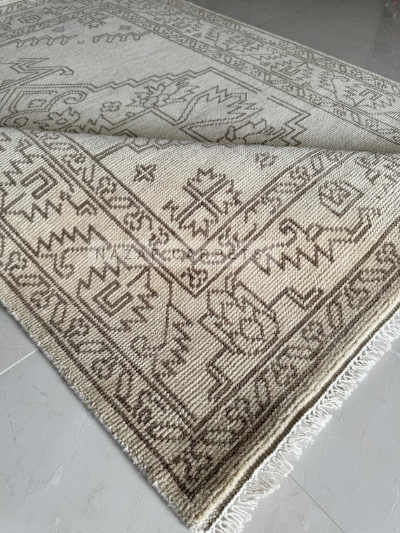 8x10 Rug, 9x12 Rug, Hand knot Turkish Oushak Rug Vintage High quality Home Decor Rug Brown Beige Large Area carpet Gift's