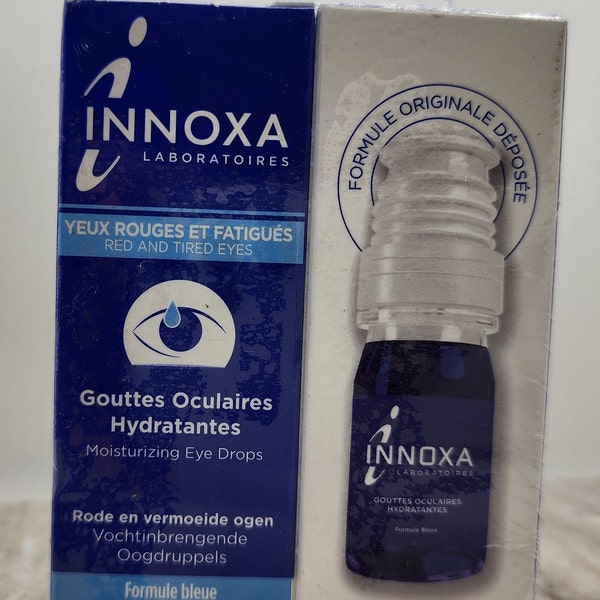 Innoxa Moisturising Blue Eye Drops for Red, Tired and Irritated Eyes Preservatives Free 10ml x 2