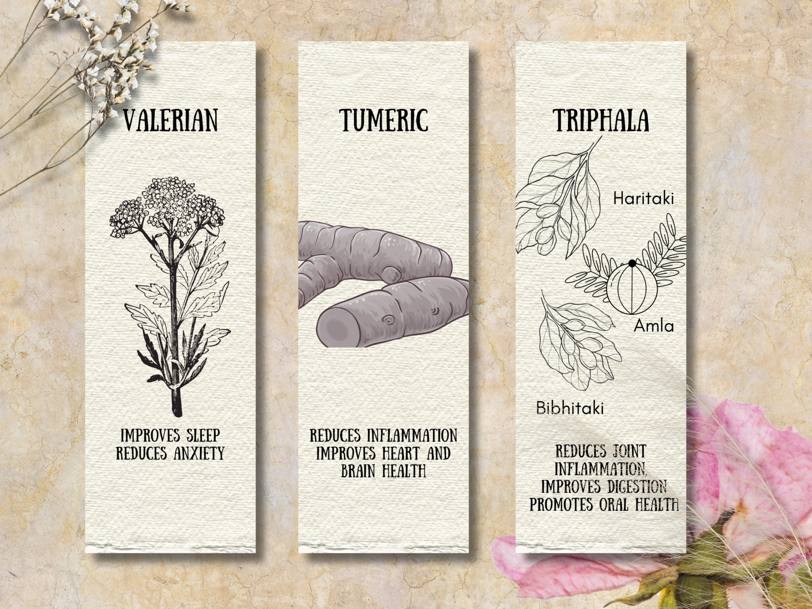 Ayurveda Herbs Bookmarks, Set of 20, Ayurveda Herbs, Spices, Vegetables ...