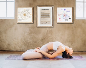 Ayurveda Poster Set, Clock, Trigunas, Schedule (Digital Download)