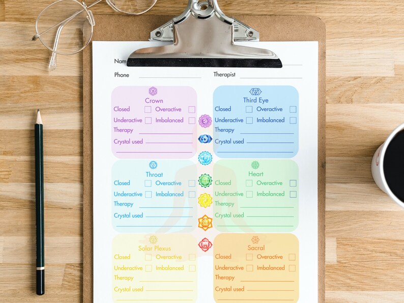 Chakra Clientform Chakra Balancing Client Intake Form PDF, Free Chakra Poster, Reiki ...