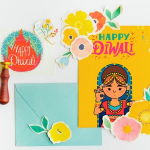 Diwali Greeting Card, Diwali Gifts, Diwali decoration, Envelope and Liner, Diwali Cards, Diwali Postcard, Happy Diwali, Diwali 2023